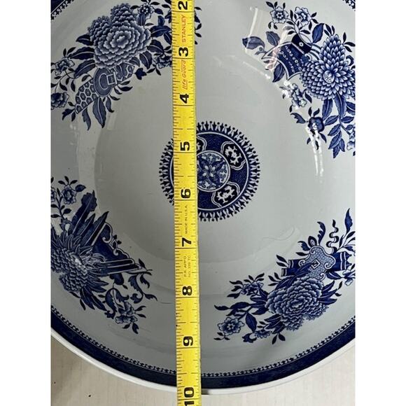 Vintage Copeland Spode Fitzhugh Blue 10" Salad Serving Bowl Fine Stone England - Picture 2 of 3